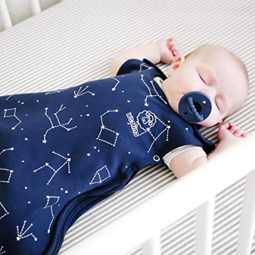 Woolino Ultimate Baby Sleep Sack – 4 Season Merino Wool Sleeping Bag, Organic Cotton Outer, Temp Regulating Blanket, Adjustable Sleep Sack Universal Size 2–24 Months - Night Sky - color: Night Sky
