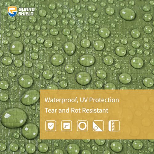 GUARD SHIELD Heavy Duty Tarp 6x8 Feet Green Multi Purpose Thick Waterproof Poly Tarp Cover 10mil - color: Green, size: 6x8