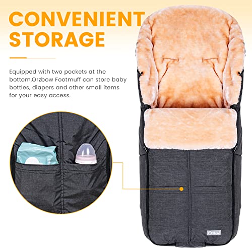 Orzbow Stroller Footmuff, Universal Baby Bunting Bag, Weather-Proof Blanket - color: Dark Grey