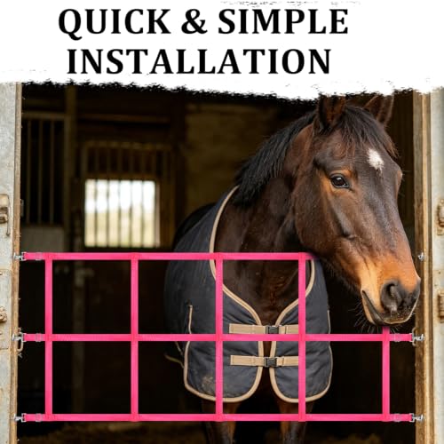 48" x 20" Stall Guards for Horses with Adjustable Straps and Hardware (Pink) - color: Pink