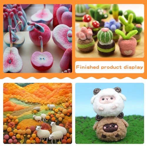 Mayboos Felting Needle Tools with Eight Felting Needles Wooden Handle