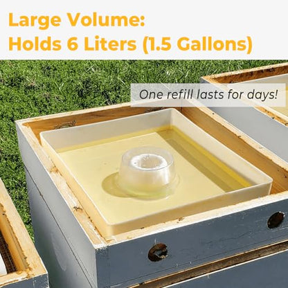 KAGZ Hive Top Bee Feeder for 10 Frame Beehive, 1.5 Gallons (6L) Bee Feeders for Hives with Anti-Drowning Sponge Rings, Bee Hive Feeder Beekeeping Supplies