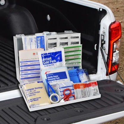 First Aid Only 9302-25M 25-Person Contractor's First Aid Kit for Home Renovation, Job Sites, and Construction Vehicles, 178 Pieces, White - style: Kit