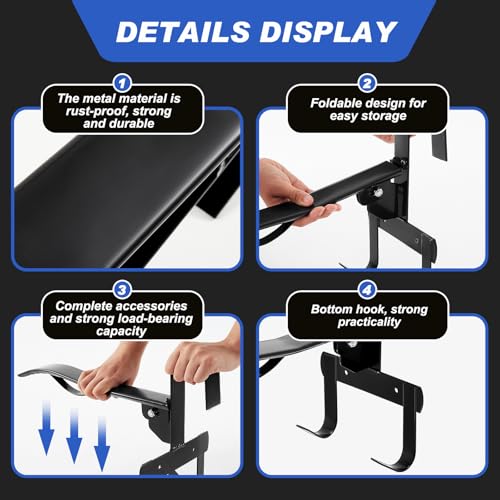 Shinylin 2 Pcs Folding Portable Saddle Rack, Hangs on StallWalls or Doors, Removable Horse Saddle Rack Stand