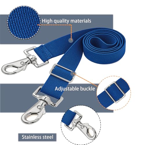 Premium Horse Blanket Sheet Leg Straps, Replacement Stretchy Belly Strap with Double Swivel Snaps, Adjustable Elastic Length from 24 to 42 Inch Winter Blanket - color: Blue