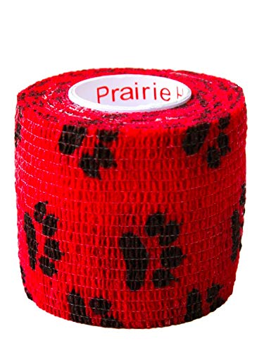 2 Inch Self Adhesive Bandage Wrap & Athletic Tape - 24Pk, Black Paw Prints - color: Paw Prints, size: 24 Rolls