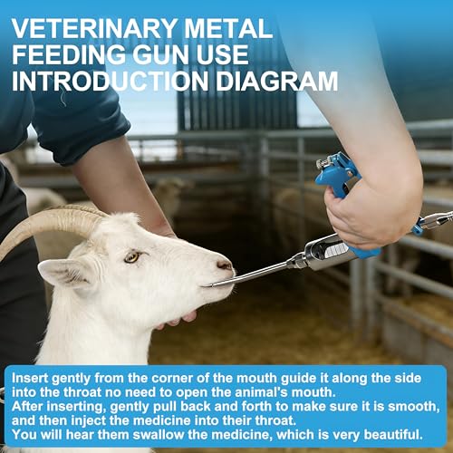 30ml Adjustable Livestock Drench Gun for Goats, Sheep & Cattle - color: Blue, size: 30ML NO Kettle