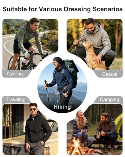 Outdoor Ventures Men's Softshell Jacket Waterproof Fleece Rain Shell Coat - color: Black, size: Medium