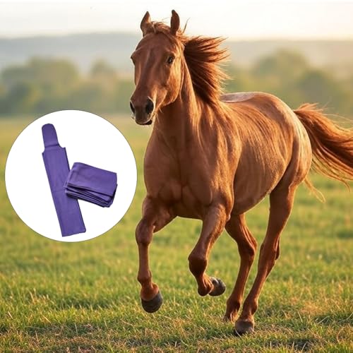 8 Pcs Horse Mane Bags - Mane Bags for Horses Protect Equine Mane from Sun, Wind, Dirt - Prevents Tangles, Breakage & Rubbing Out - Durable Nylon - Washable & Easy Use (Purple) - color: Purple