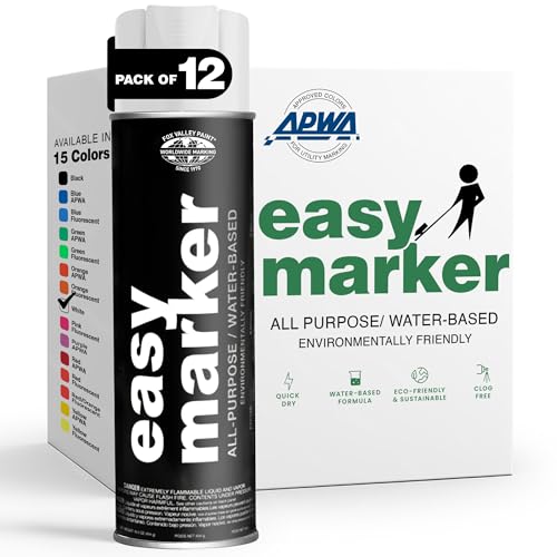 Fox Valley Easy Marker Inverted Spray Paint 16oz Pack of 12, White