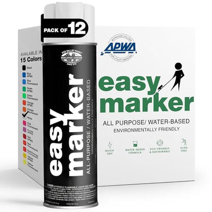 Fox Valley Easy Marker Inverted Spray Paint 16oz Pack of 12, White