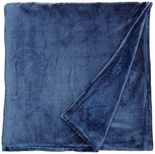 Elegant Comfort Micro-Fleece Ultra Plush Luxury Solid Blanket, Full/Queen, Navy - color: Navy, size: Full/Queen