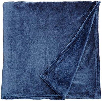 Elegant Comfort Micro-Fleece Ultra Plush Luxury Solid Blanket, Full/Queen, Navy - color: Navy, size: Full/Queen