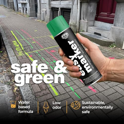 Fox Valley Easy Marker Inverted Spray Paint 16oz Pack of 3, Green - color: Green APWA