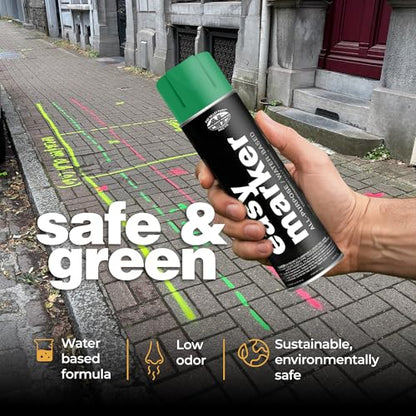 Fox Valley Easy Marker Inverted Spray Paint 16oz Pack of 3, Green - color: Green APWA