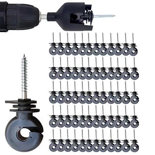 50 Pcs Black Electric Fence Insulator for Animal Husbandry Electronic
