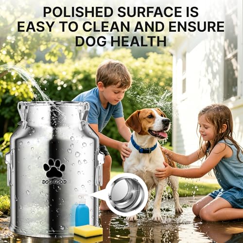 35LBS Stainless Steel Dog Food Storage Container,Large Metal Dog Food Storage Container