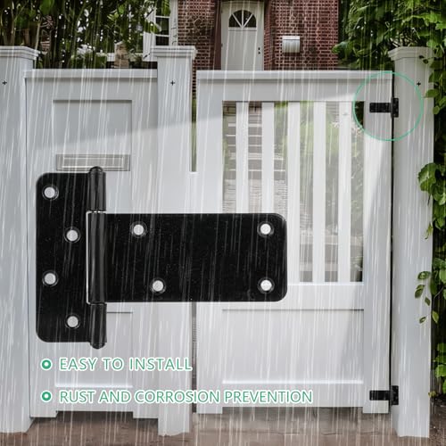 2 Pack 5in T-Strap Shed Door Hinges,260 Lbs Capacity, Heavy Duty - color: Black, size: 5 in -2 pcs