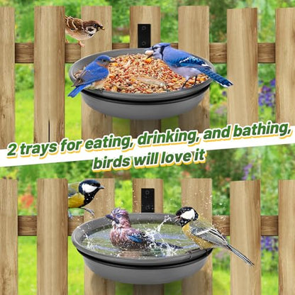 Alphatool Fence Bird Feeders Tray, 8.3'' Dia., Grey, 2 Pcs - color: Gray, size: 2pcs
