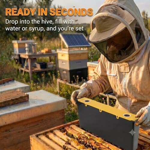 4 Pack 3.5L Bee Hive Feeder, Bee Frame Feeder, Deep Frame Water Feeder, Bee Feeder for Beekeeping Supplies Equipment Tools (Yellow, 4 Pack 3.5L) - color: YELLOW, size: 4 Pack 3.5L