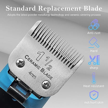 1-1/2 Replacement Blade compatible with Oster Classic 76/Andis dog Clipper - color: SIZE 1-1/2(PACK)