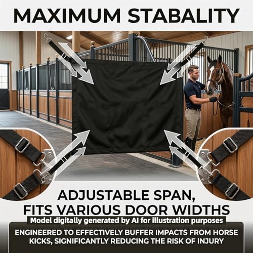 Stall Guards for Horses, Horse Stall Guard with Adjustable Strap for Stable