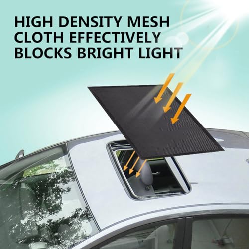 Magnetic Car Sunroof Sun Shade, Auto Sunroof Cover, Breathable Mesh Window Screen Covers for Camping, UV Protection Screen for Moonroof and Side Window, Car Camping Accessories