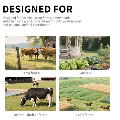 2025 New Tech 2 in 1 Electric Fence Energizer Charger Plug-in & 12V Battery, Waterproof & Safe Wide Coverage Energizer for Farms, Suburban Homes, Gardens, Livestock, Pets & More
