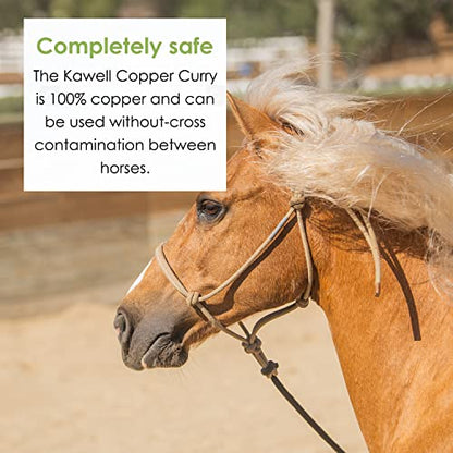 Kawell USA Oval Face Curry Comb Brush for Horse Grooming and Coat Care with Grip Handle