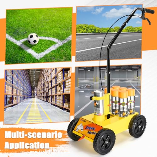 CAROD Striping Line Marking Machine, Parking Lot Striping Machine, Compatible with Professional Inverted Striping Spray Paint, Line Striper Machine for Fast and Accurate Marking, Yellow