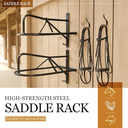2Pcs Saddle Rack Wall Mounted 22.3 x 11.1 x 8.6 Inch for Horse - size: 2Pieces