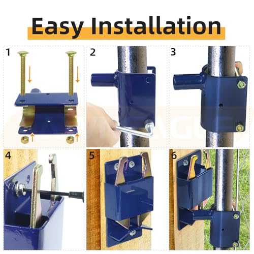 Two Way Gate Latch – Blue Heavy Duty Farm Gate Latch - color: 1 Pack Blue 2-Way Gate Latch