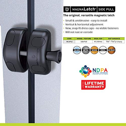 D&D MLSPS2S MagnaLatch Side Pull Magnetic Gate Latch, General Purpose | Magnetic latching gate latch, easy to install. Does not lock. Weather-resistant. For square gate & fence post.