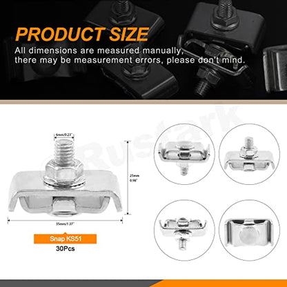 Stainless Steel Gridwall Joining Clip Connectors - 30 Sets, Panel Joining Clips, Wall Clamps for Grid Panels
