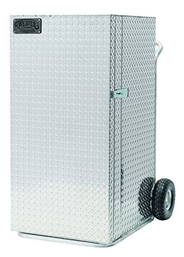 Weaver Livestock Two-Door Dolly Show Box, Aluminum Grooming Box with Wheels, Treadplate Showbox for Cattle, Sheep, Goat Shows, 4'
