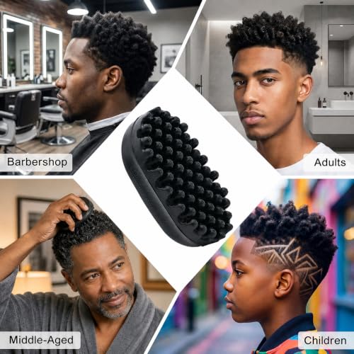 Large Size Black Rubber Curling Hair Brush Premium Twist Tool for Afro Curly Coiled 4C Hair Quick Easy Styling - size: Samll