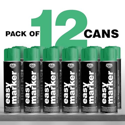 Fox Valley Easy Marker Inverted Spray Paint 16oz Pack of 12, Green