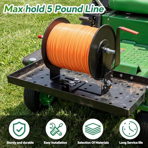 Weed Wacker Line Holder Built-in Line Cutter Adjustable with (4.5"-8.6") Bracket Supports 3 and 5 Pound Spools for Landscape Trailer Organization Accessories