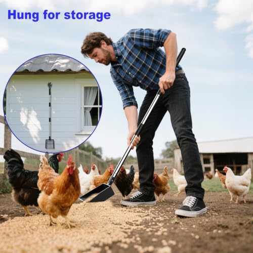 5.1in Width Small Metal Chicken Poop Scooper Litter Cleaning Shovel