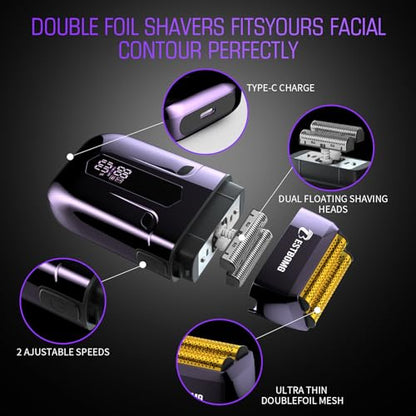 BESTBOMG® Hair Clippers for Men, Clipper, Trimmer & Shaver Set, BS-808C - color: Blue
