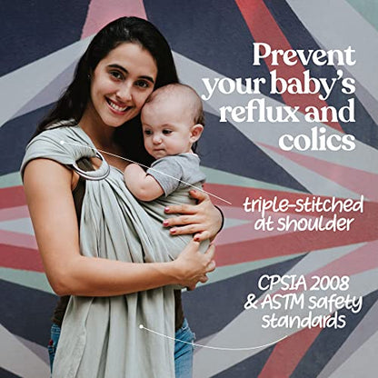 Nalakai Luxury Ring Sling Baby Carrier, Soft Linen Blend Baby Sling, Baby Wrap, Wear Your Little One Close to Your Heart, Longer Length
