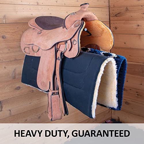 EASY-UP Saddle Rack with Pad Bar for Horse Enthusiast | Heavy-Duty Saddle Rack Wall Mount | Western & English Saddle Rack | Keeps Tack Organized - style: Mounted Rack w/Double Pad Rack - 2 Pack