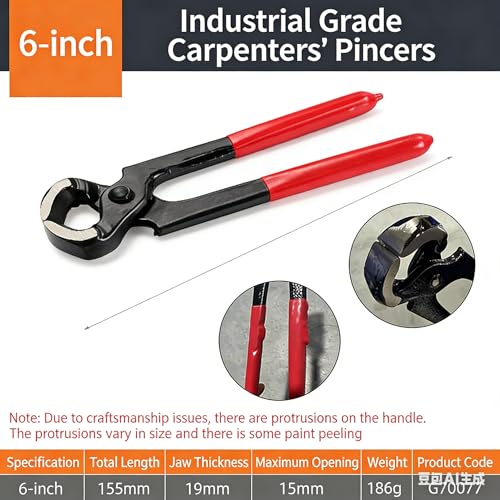 Women's High Heel Repair Tool Kits 6 Inch Nail Puller, Hoof Nipper, High Leverage End Cutting Pliers Steel Wire Cutter, Horse Nail Clipper for Horses,Sheep,Goats,Alpacas