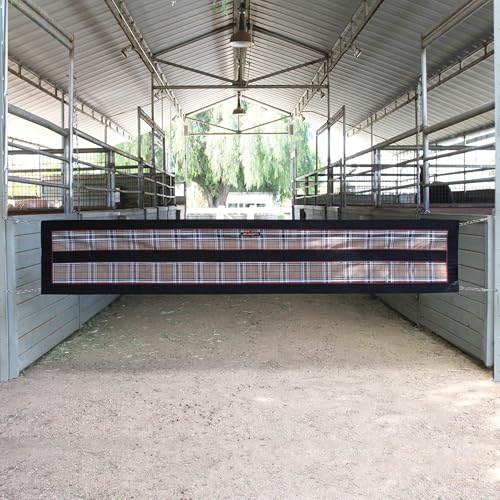 Kensington Aisle Guard with Hardware and Chain Sides to Keep Horse Secured in Barn Aisle - 10' to 12', Deluxe Black - color: Black