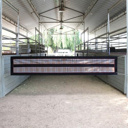 Kensington Aisle Guard with Hardware and Chain Sides to Keep Horse Secured in Barn Aisle - 10' to 12', Deluxe Black - color: Black
