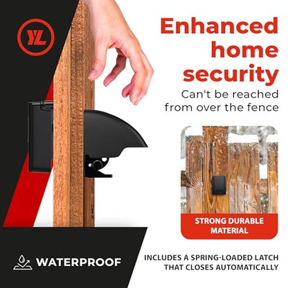 Gate Lock – Secure Keyless Fence Lock and Latch with 2-Way Access – Strong Durable System for Theft Prevention and Home Security, Easy Installation on Wood or Vinyl Gates/Fences (Regular – 1-Pack) - style: Regular