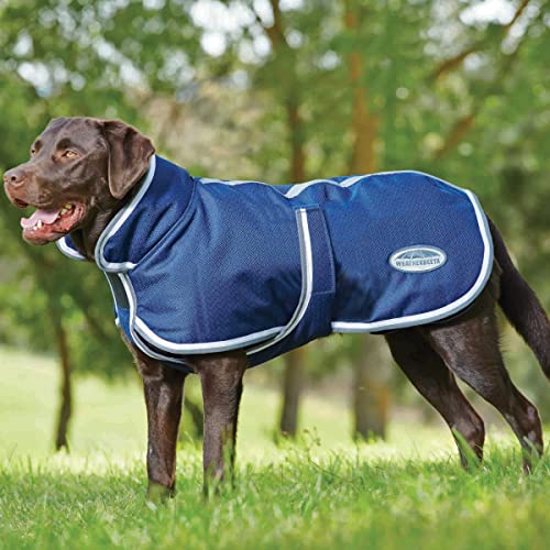 WeatherBeeta ComFiTec Parka 1200D Deluxe Dog Coat, Navy/Grey/White, 16" - color: Navy/Grey/White, size: 16"