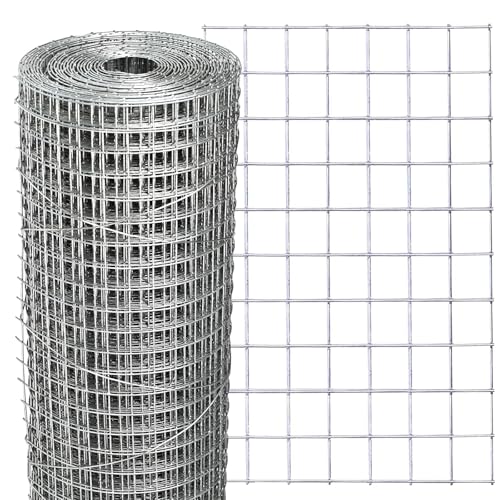 Hardware Cloth 8'' x 10' 1/2 in Galvanized Wire Mesh Roll (19 GA) Chicken Wire Fence Roll for Chicken Pen/coop Fences, Screen mesh, Rabbit/Snake Fences, Poultry enclosures, Handicraft Making, etc. - size: 8In x 10Ft