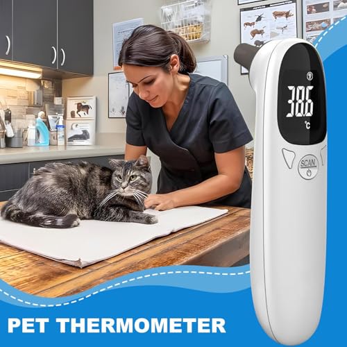 Non Contact Pet Temperature Reader Infrared Pet Health Scanner Quick Check Tool for Cat and Dog Portable Gauge Instant Thermograph for Livestocks Pigs Dogs Cattle Health Cats Indoor Horse
