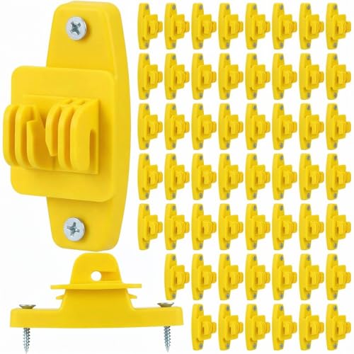 Pushglossy 100 Pcs Electric Wire Fence Insulators Wood Post Claw, Yellow - color: Yellow